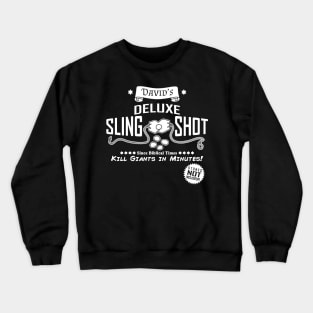 David's Slingshot Funny Bible Inspired David And Goliath Retro Vintage Poster Crewneck Sweatshirt